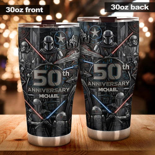 Personalized 50th Anniversary Tumbler Custom Name Gift for Star Wars Fans Tumbler GradoCreations