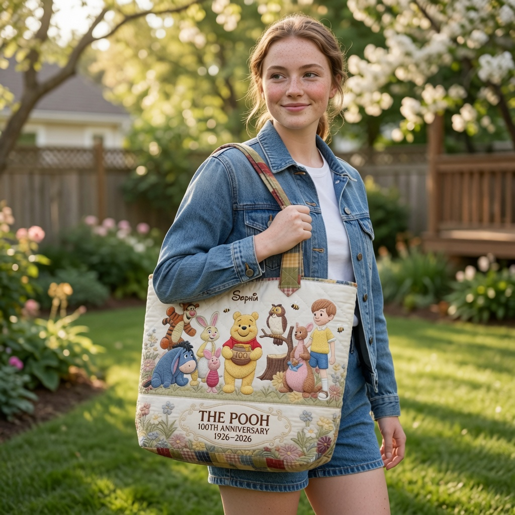 Personalized 100th Anniversary Quilted Tote Bag for Movie Fans