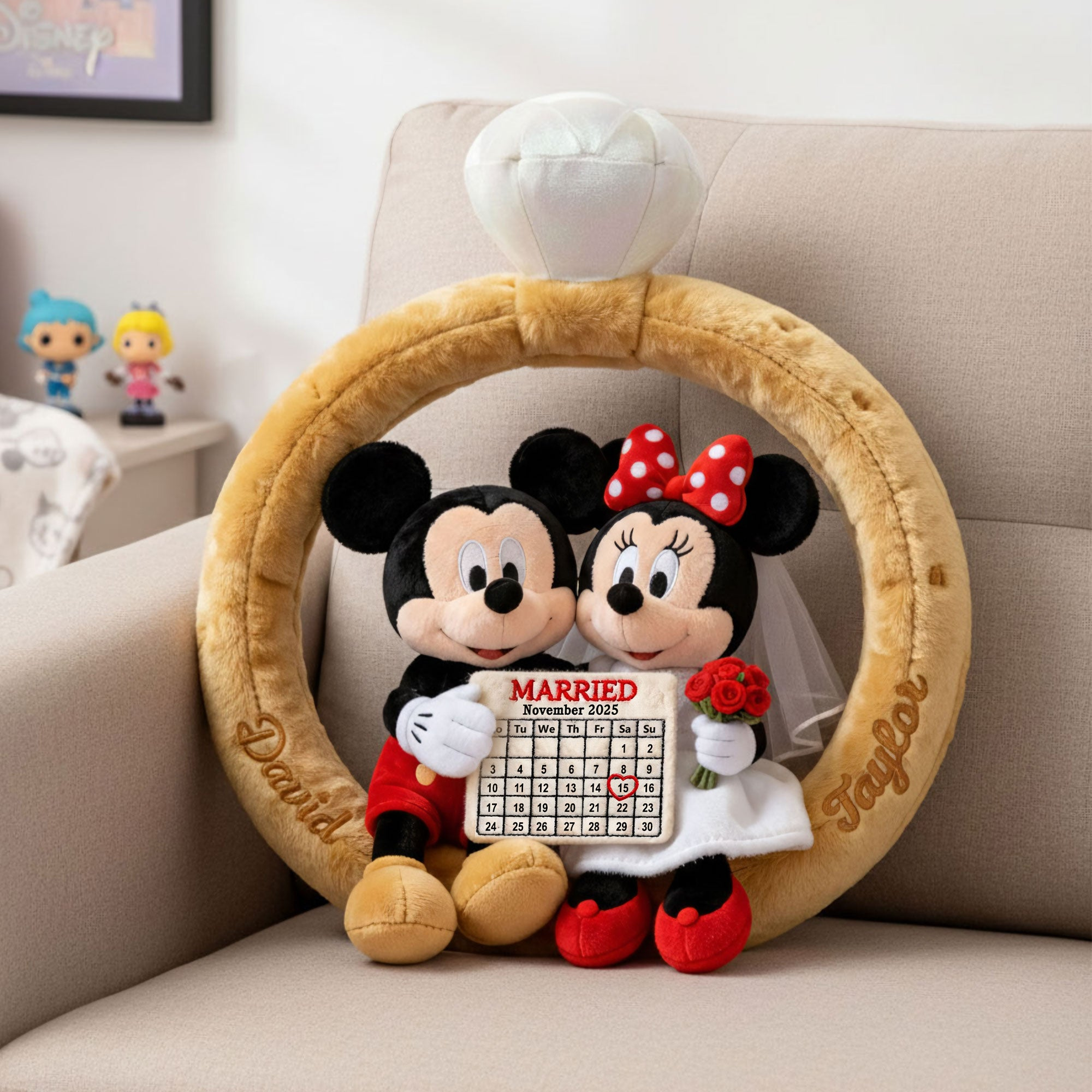 Personalized Wedding Couple Plush Pillow Custom Shape Gift