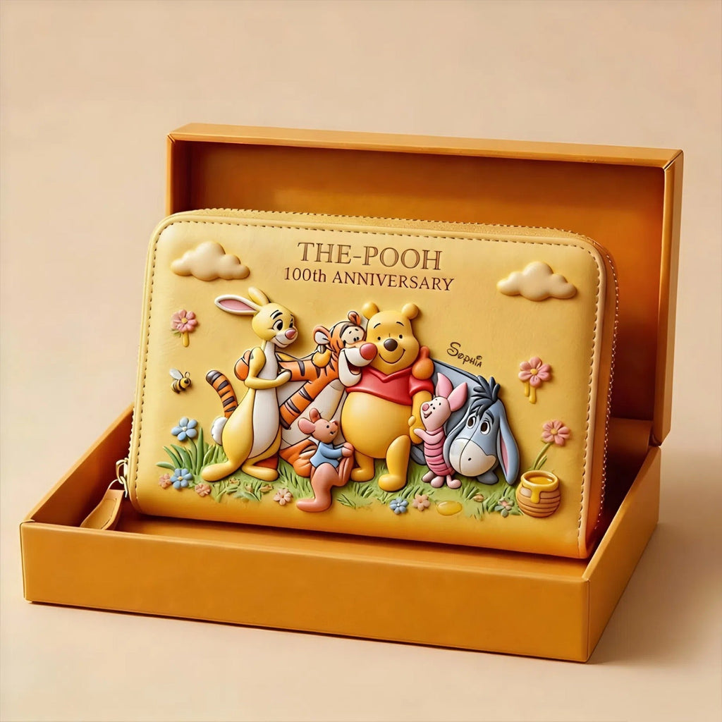 Personalized Leather Long Wallet with Disney Characters - Gift for Movie Fans