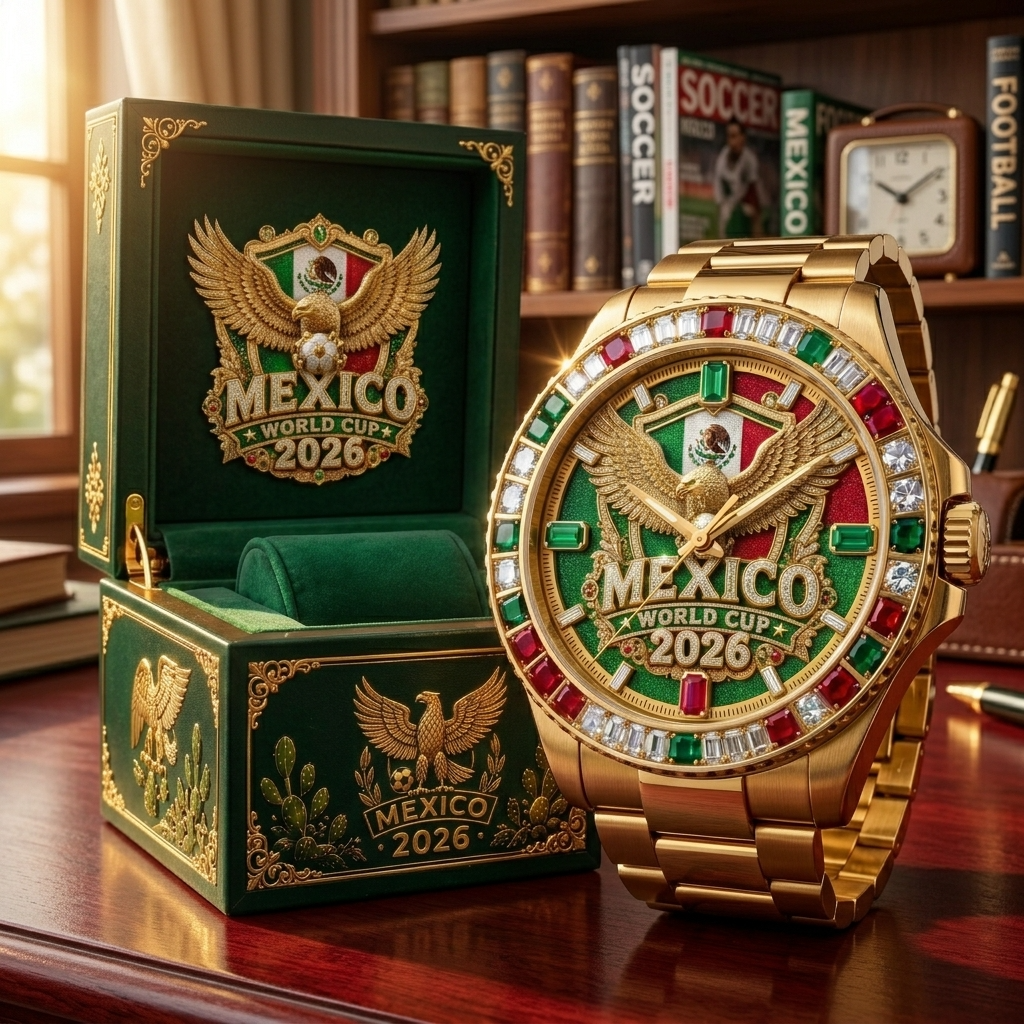 Personalized Mexico Soccer Team Men's Wrist Watch for Fans
