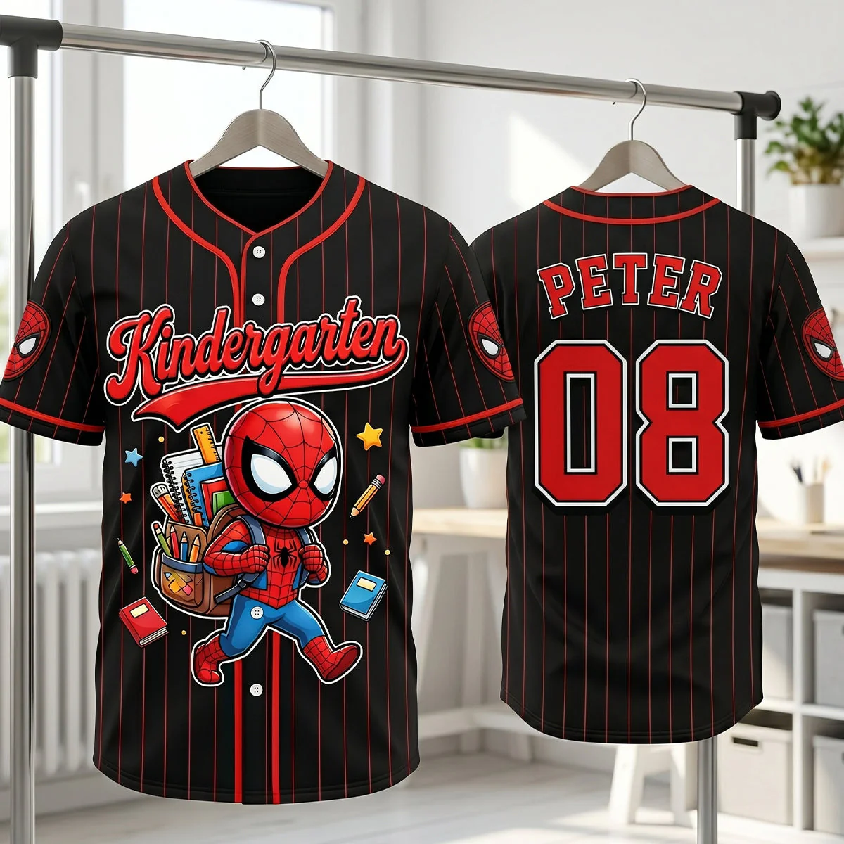 Personalized Spider-Man Baseball Jersey Custom Grade Gift for Kids Kid Baseball Jersey GradoCreations