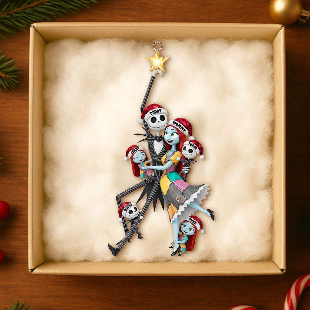 Personalized Spooky Family Acrylic Ornament Custom Gift for Christmas Ornament GradoCreations