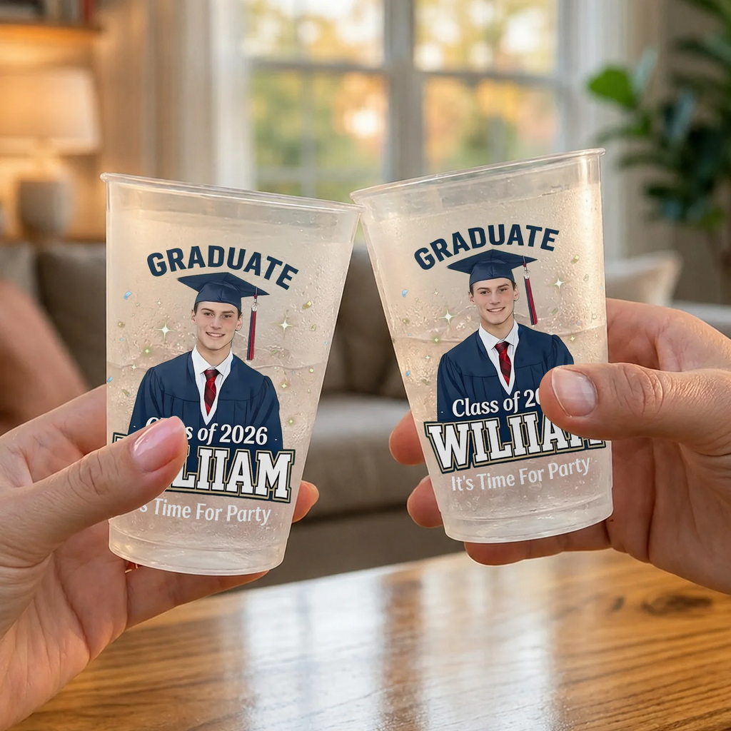 Personalized Frosted Cups Graduation Class of 2026 Photo Gift