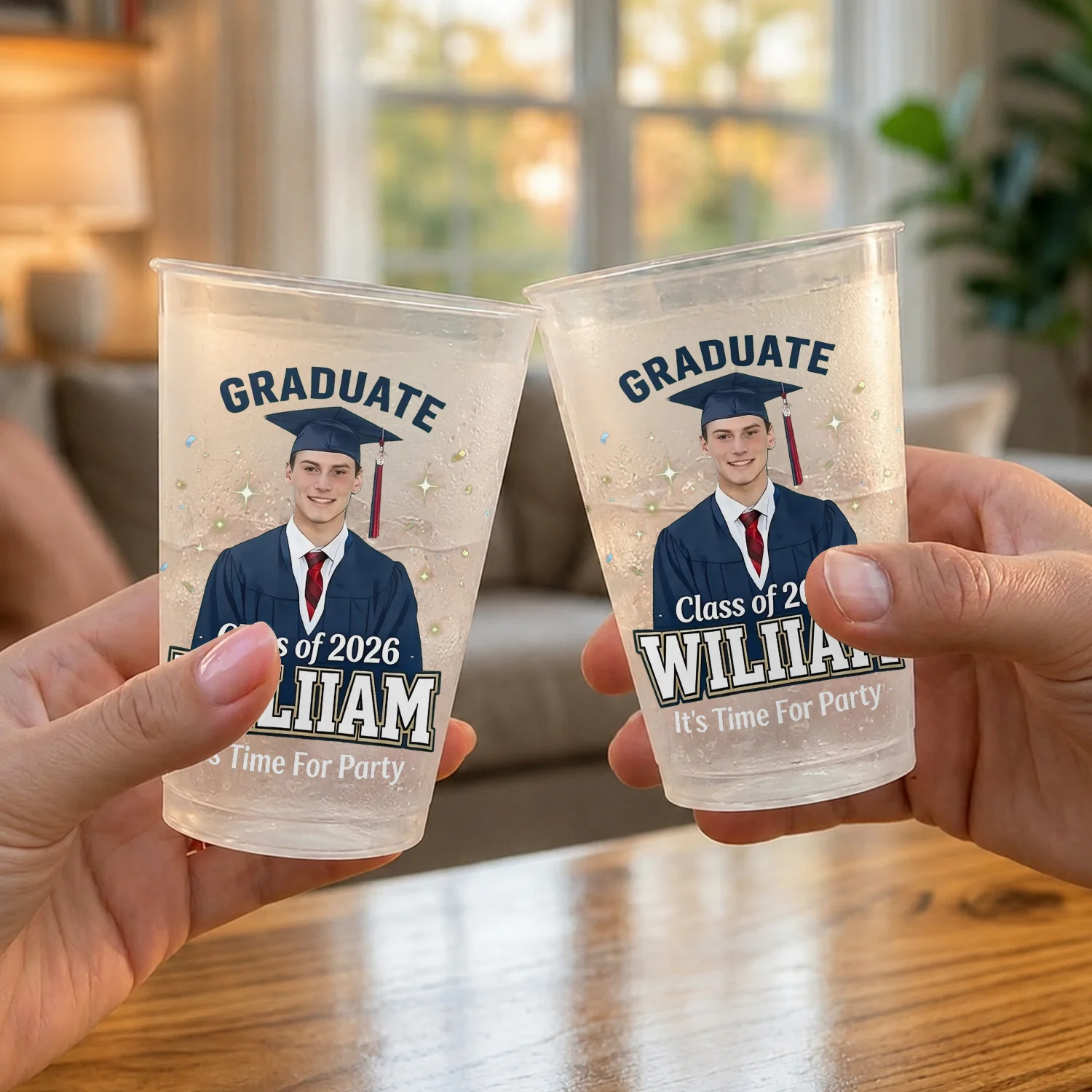 Personalized Frosted Cups Graduation Class of 2026 Photo Gift