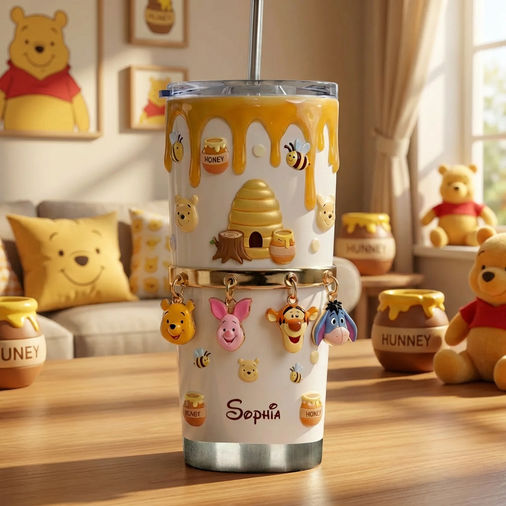 Personalized Bee-Themed Tumbler Custom Name Gift for Movie Fans