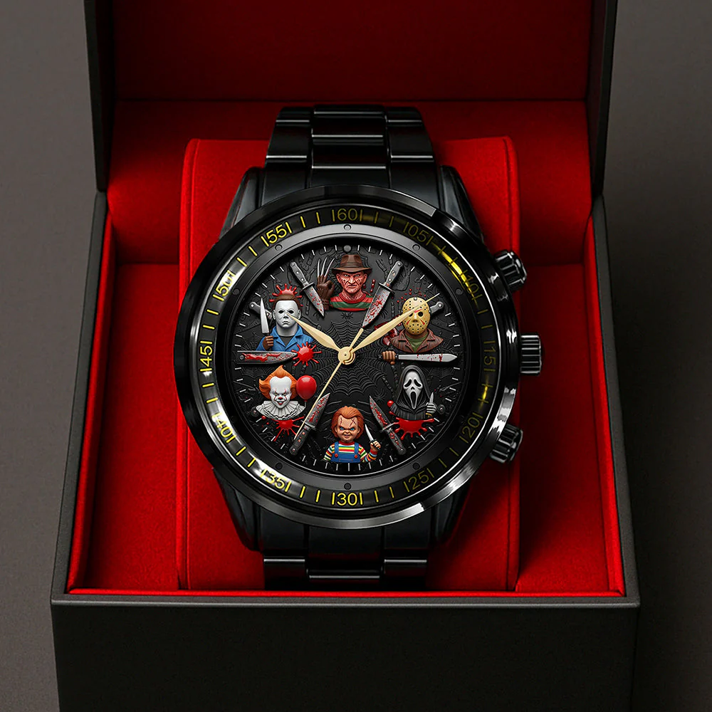 Personalized Horror Character Hand Watch Gift for Him - Halloween Hand Watch GradoCreations