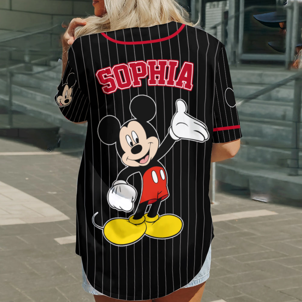 Personalized Mickey Mouse Baseball Jersey Custom Name Gift for Movie Fans