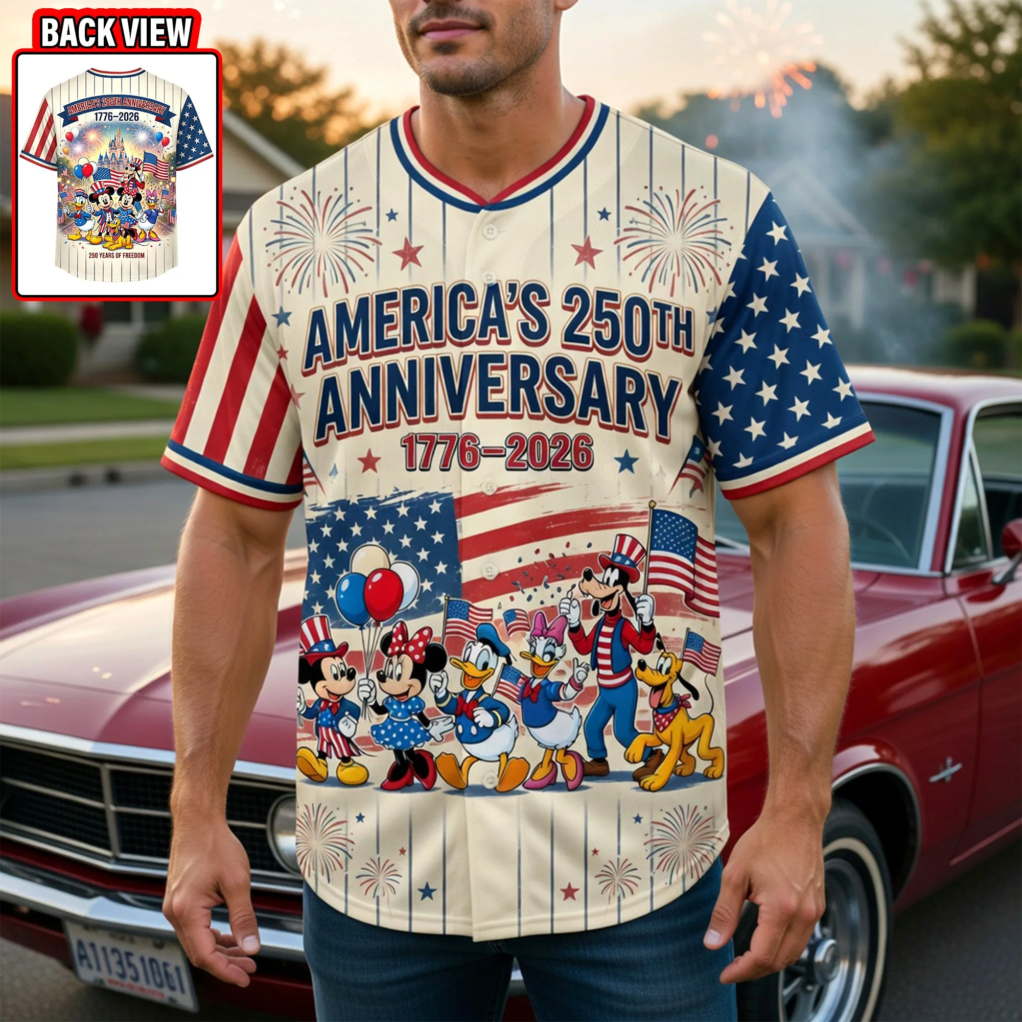 Personalized Patriotic Baseball Jersey Custom Name Gift for Independence Day
