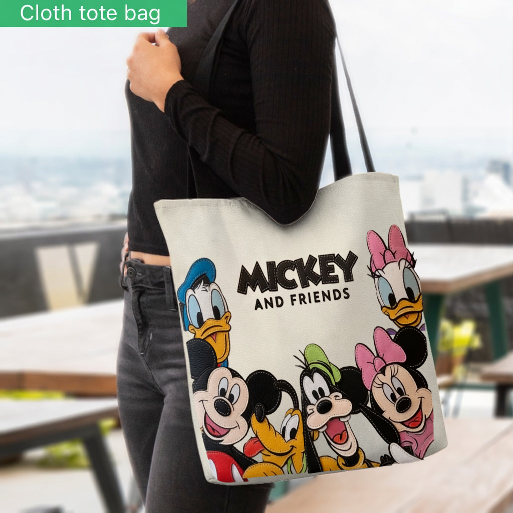 Personalized Mickey Mouse Tote Bag Custom Name Gift for Fan