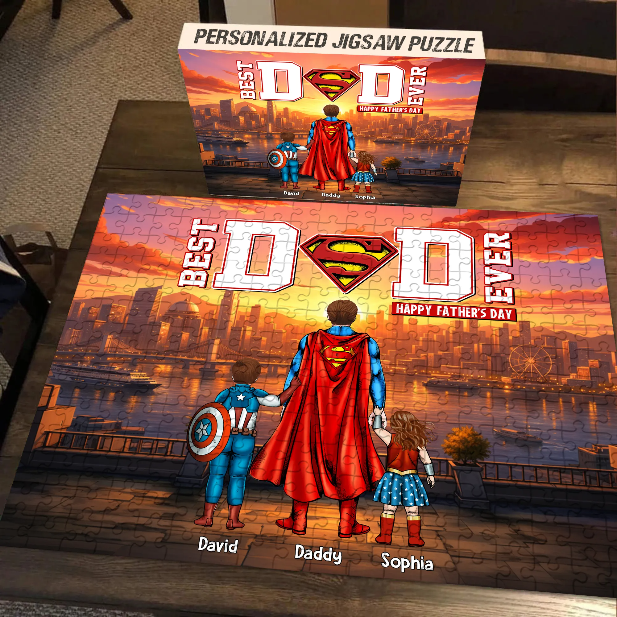 Personalized Best Dad Ever Puzzle Gift for Father's Day