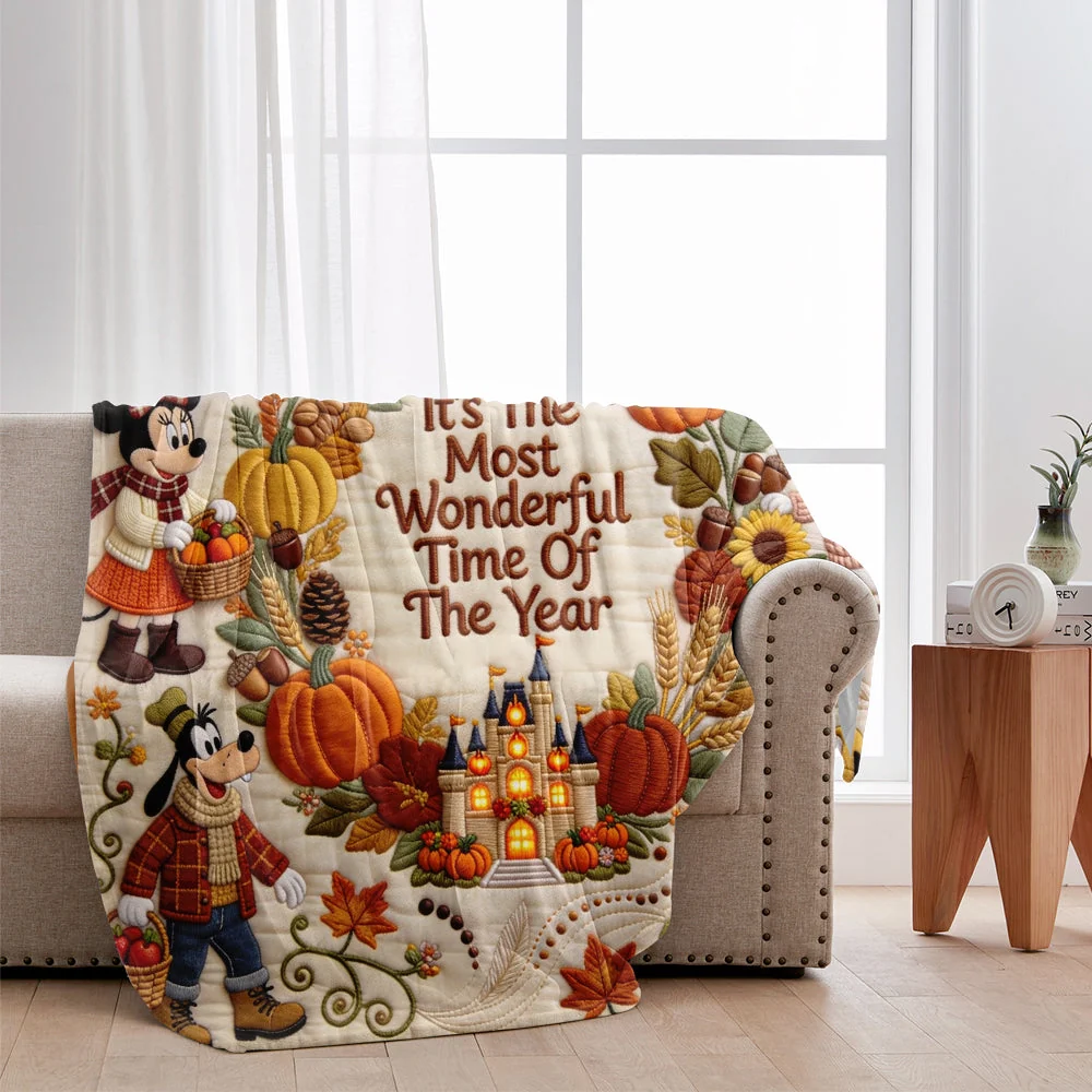 Personalized Fall Themed Blanket with Disney Characters Gift Blanket GradoCreations
