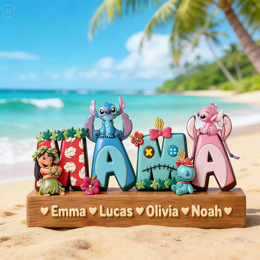 Personalized Acrylic Plaque with Kids' Names Custom Gift for Mom