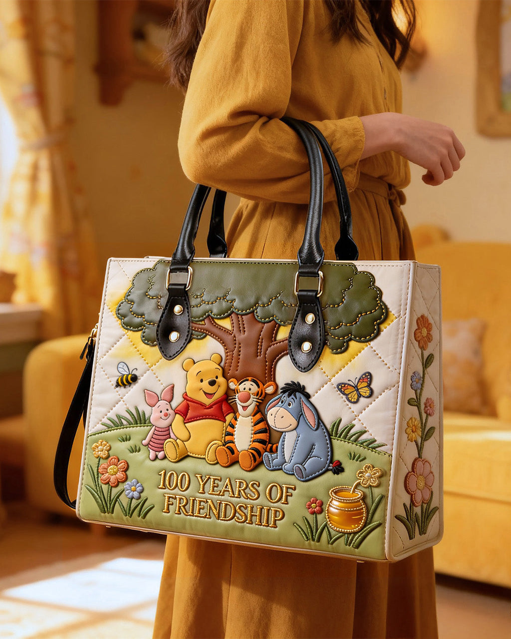Personalized Leather Handbag 100 Years of Friendship Gift for Her