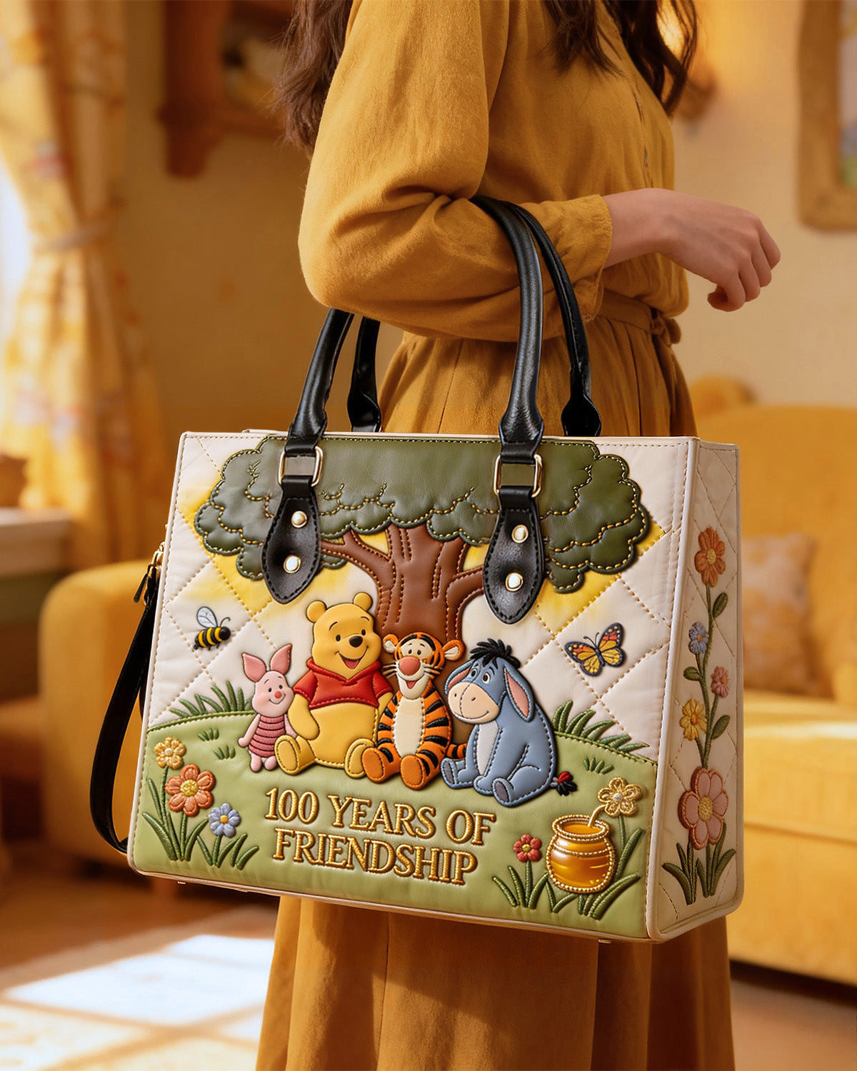 Personalized Leather Handbag 100 Years of Friendship Gift for Her