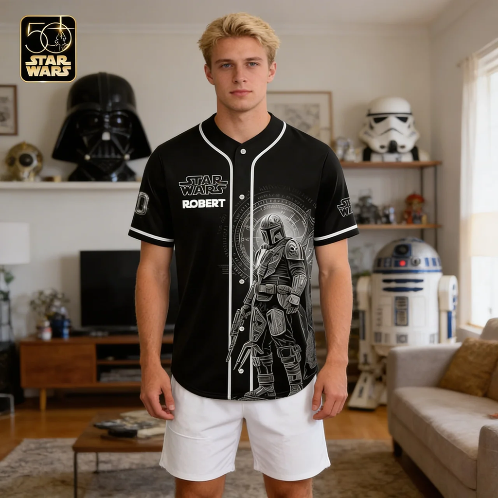 Personalized Star Wars 50th Anniversary Baseball Jersey Gift for Movie Fans