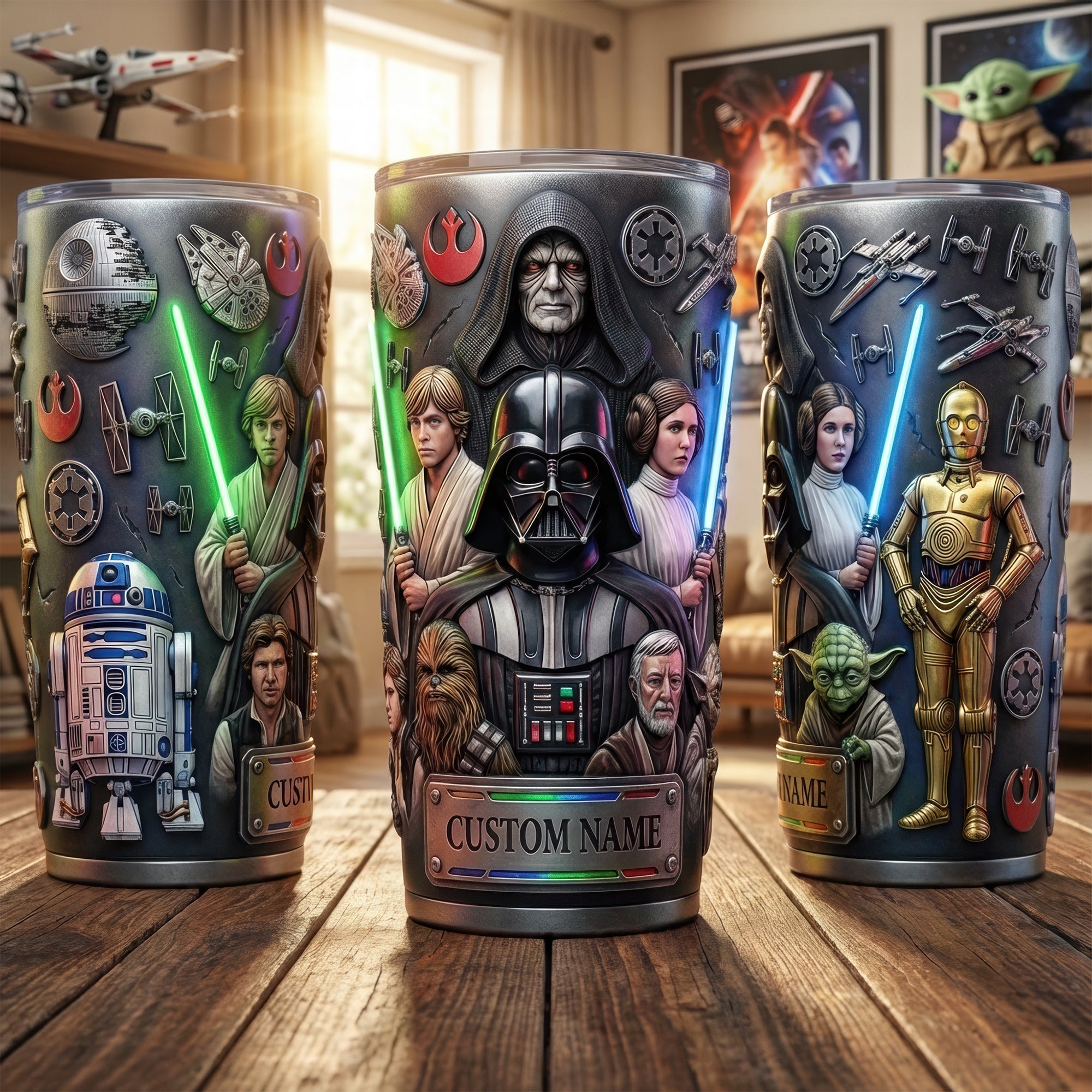 Personalized Space Warrior Tumbler Custom Name Gift for Movie Fans