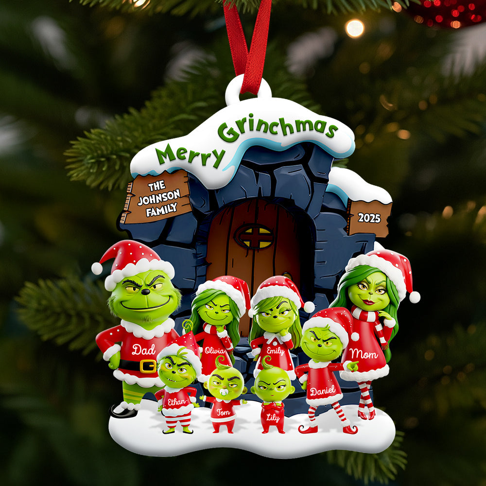Personalized Merry Grinchmas Acrylic Ornament Custom Family Gift Ornament GradoCreations