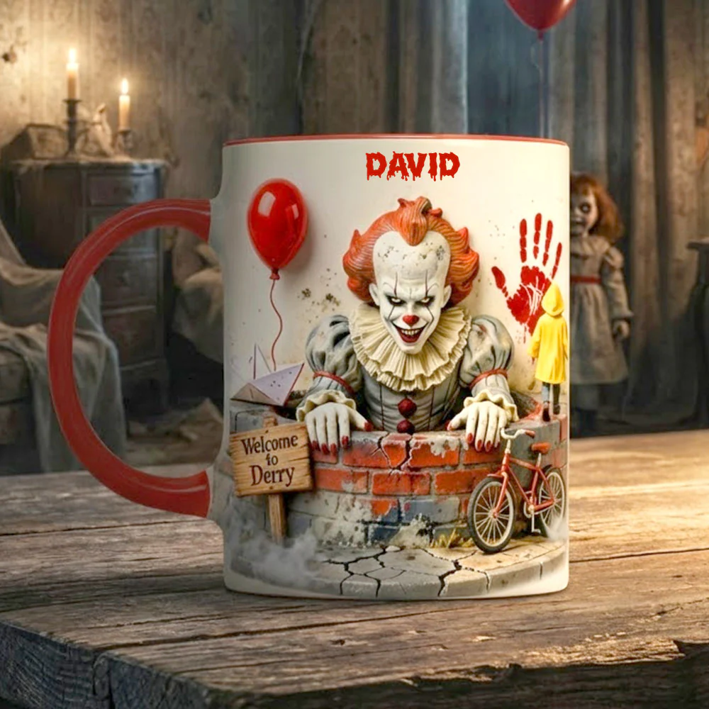 Personalized Horror Character Accent Mug Halloween Gift for Movie Fans Mug GradoCreations