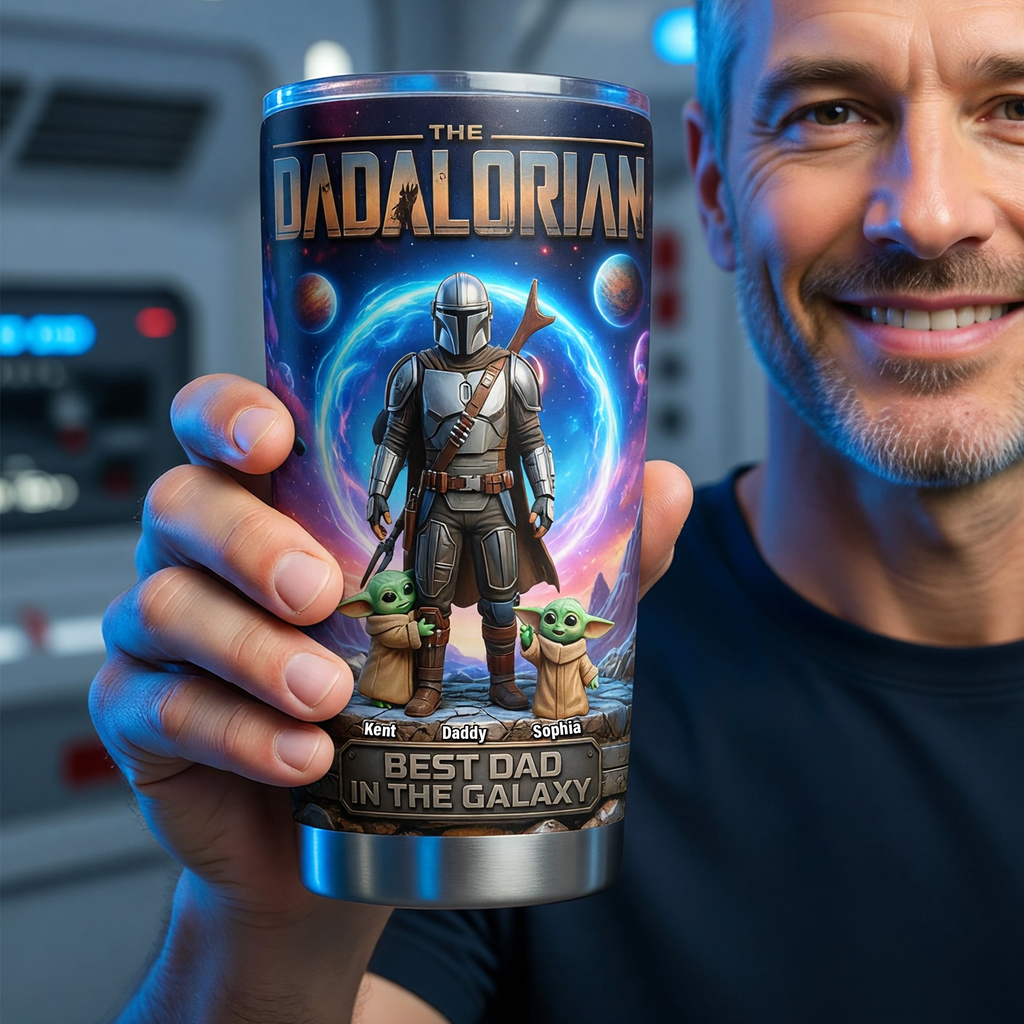 Personalized Dadalorian Tumbler Custom Name Gift for Father's Day
