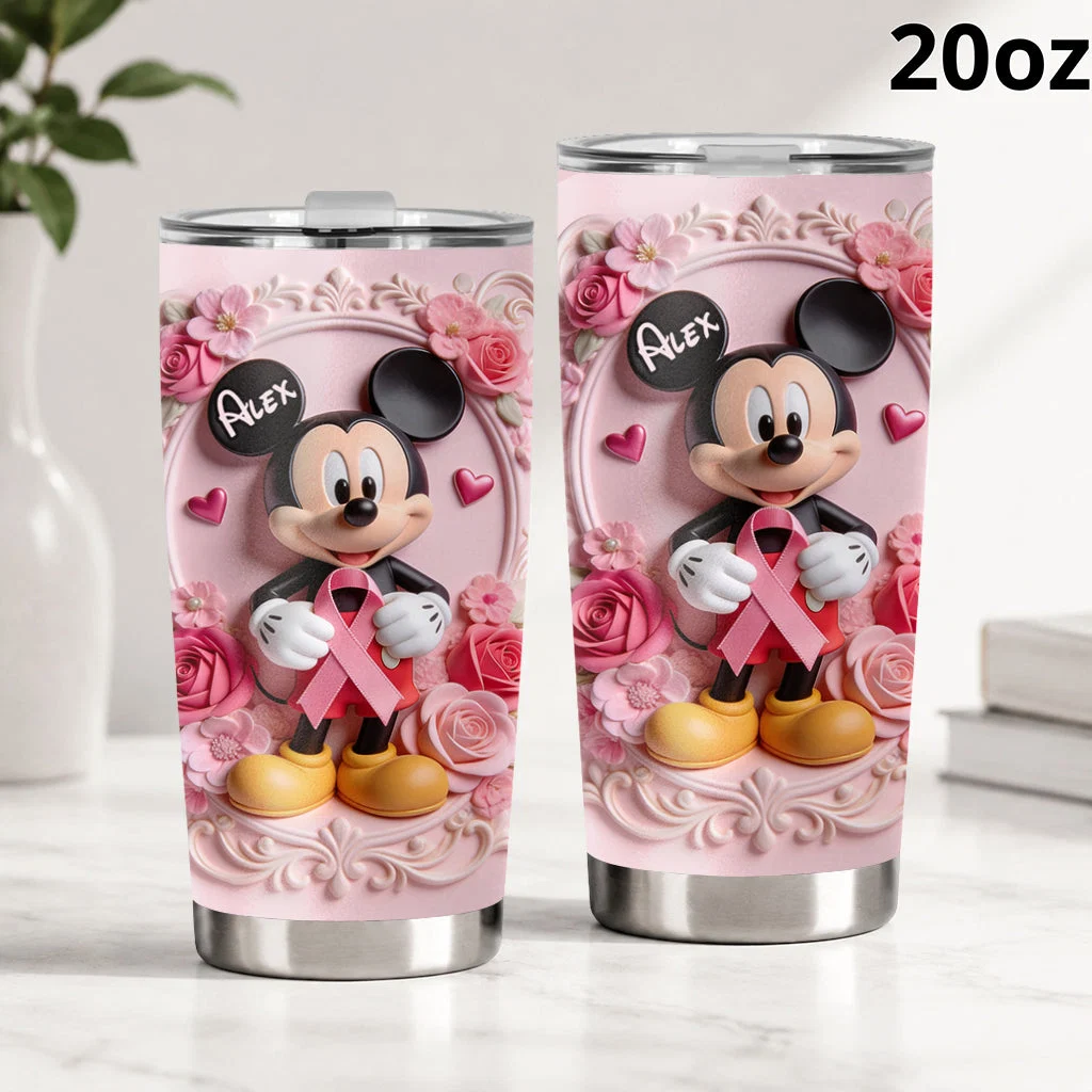 Personalized Stainless Steel Tumbler with Mickey Mouse Design Custom Name Gift Tumbler GradoCreations