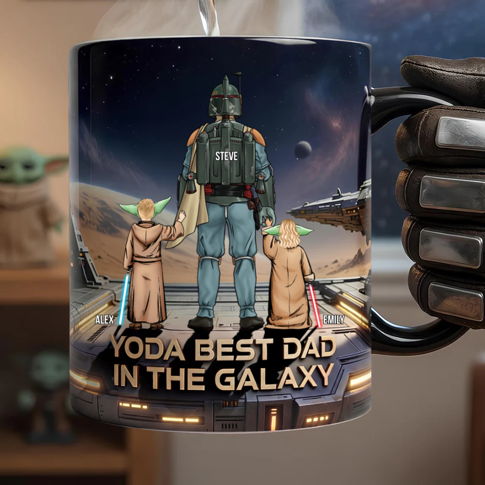 Personalized Yoda Best Dad Mug Custom Accent Gift for Dad