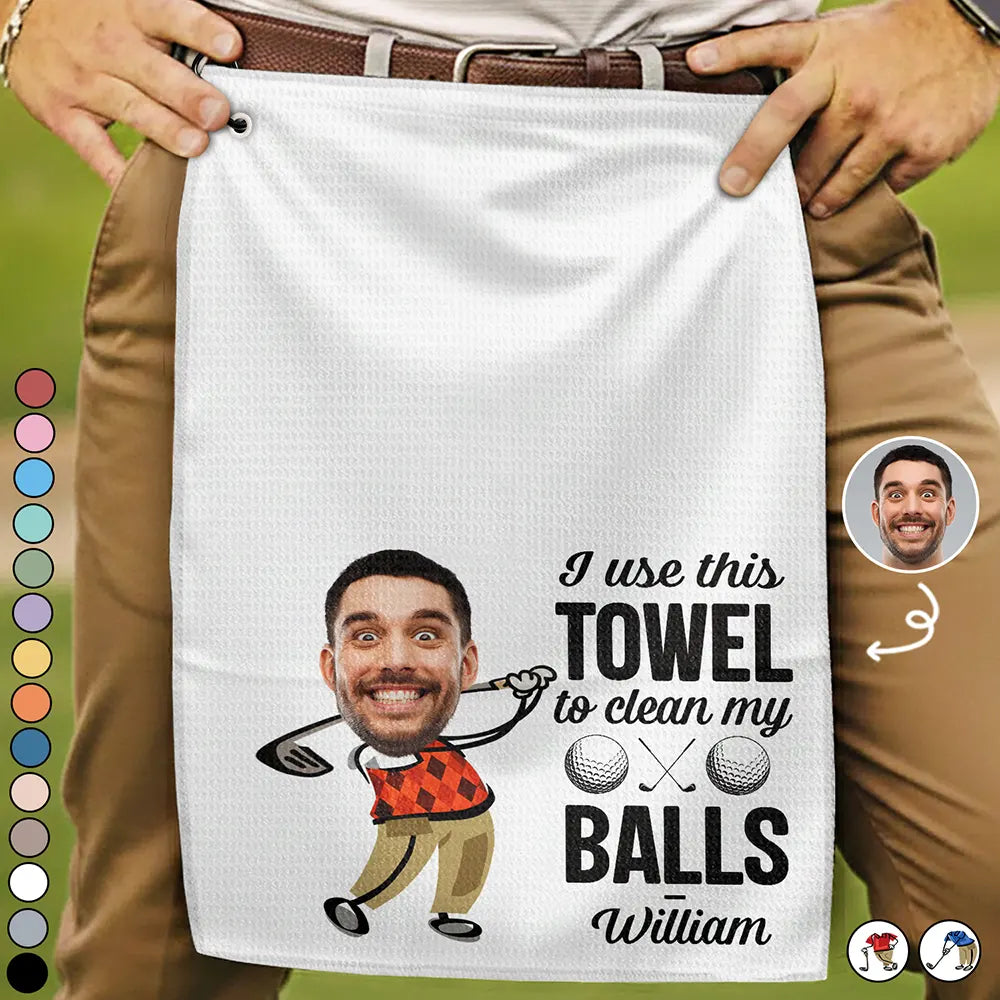 Personalized Golf Towel Custom Photo Funny Gift for Dad