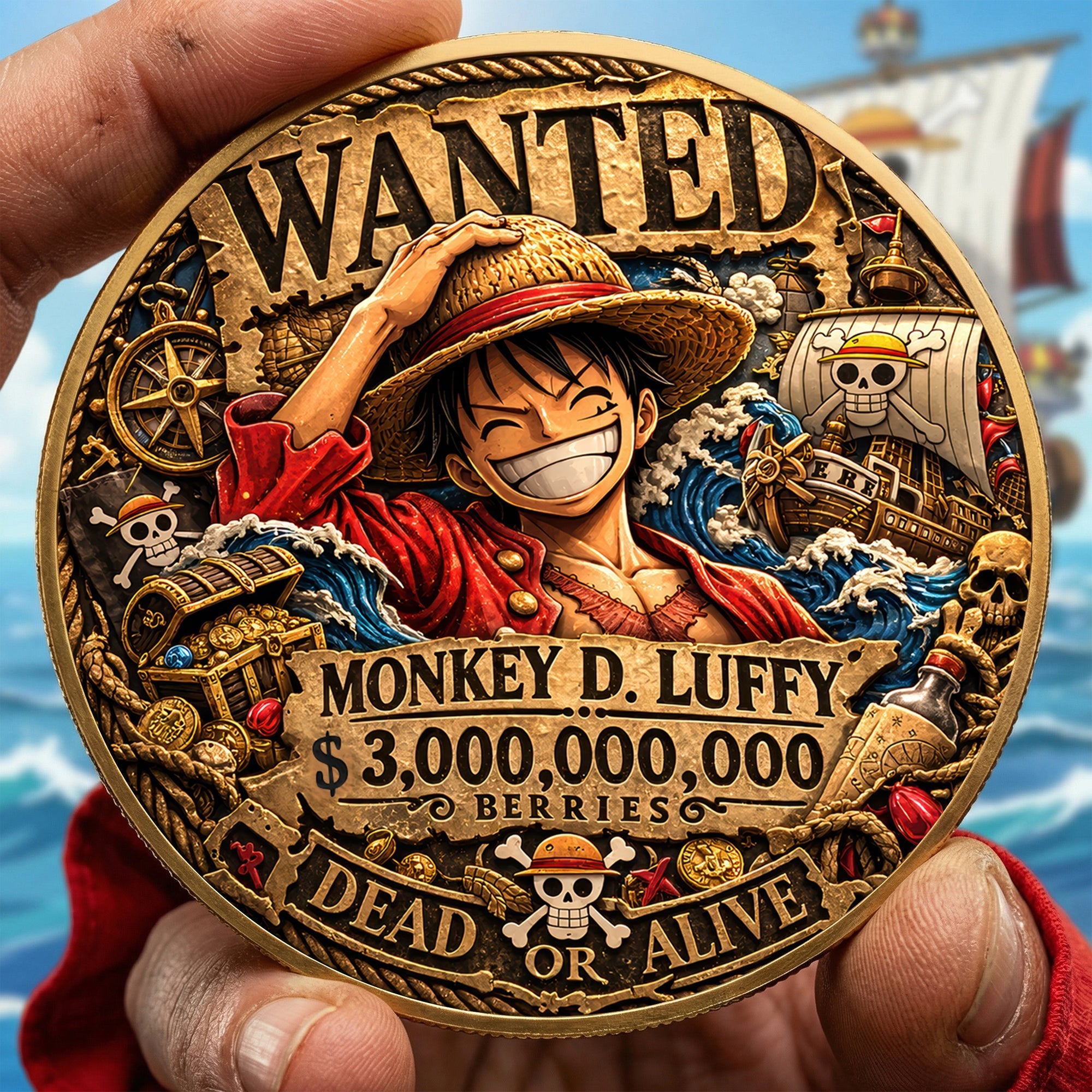 Personalized Roronora Zoro Commemorative Metal Coin Gift for Fans