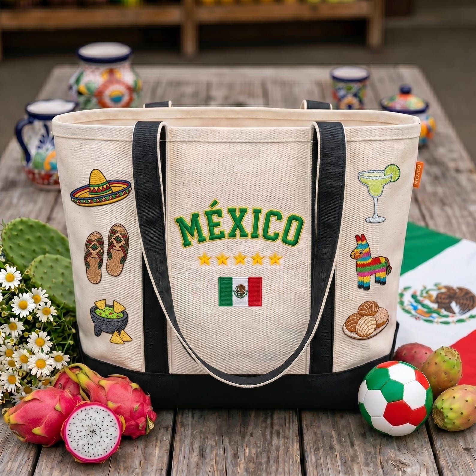 Personalized Embroidery Tote Bag for Soccer Fans - Custom Gift 2026 World Cup