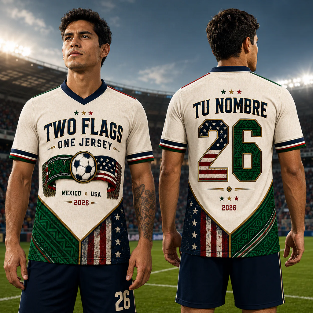 Personalized Soccer Jersey USA Mexico Dual Nation Gift for Fans
