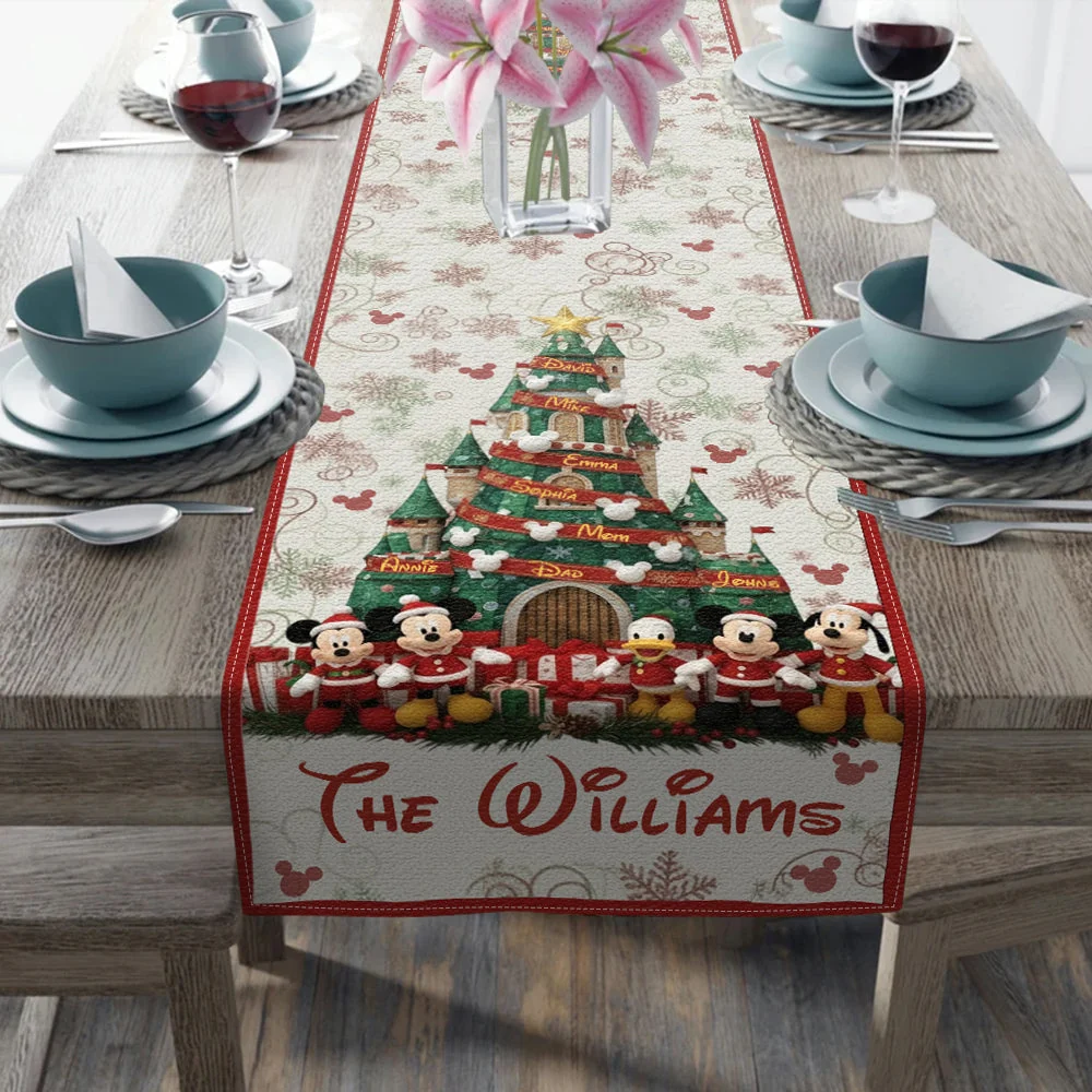 Personalized Christmas Quilt Table Runner Custom Name Family Gift Quilt Table Runner GradoCreations