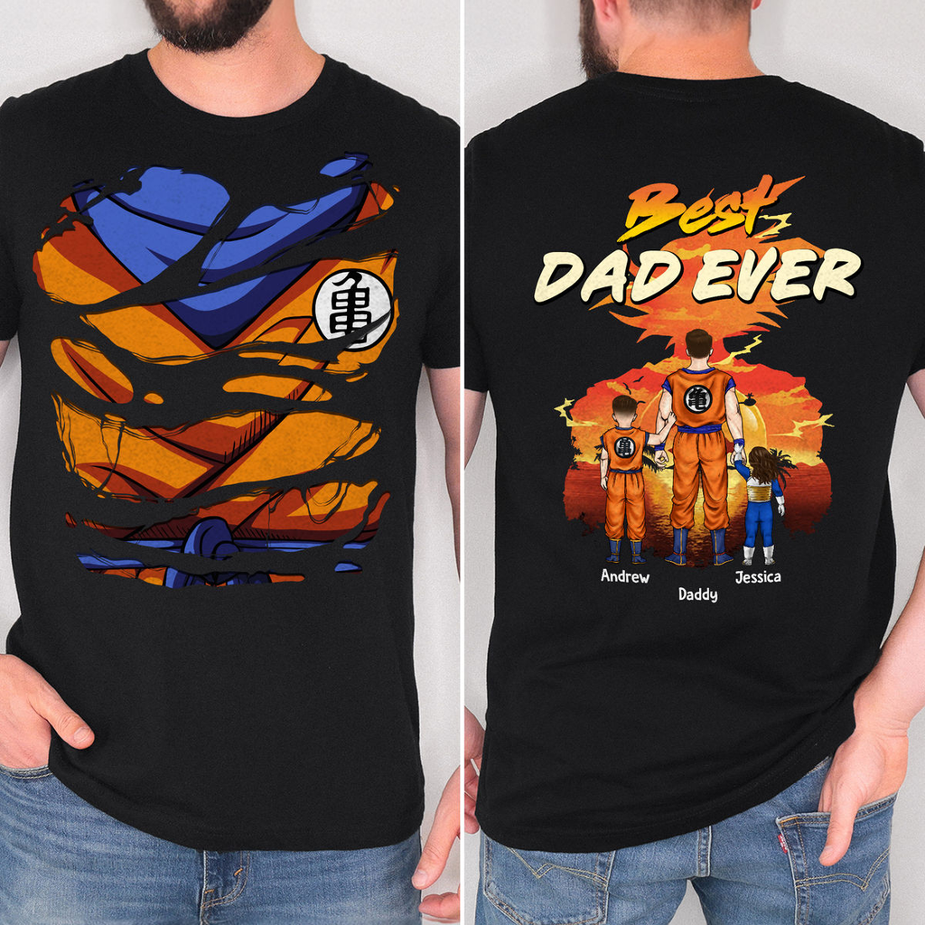 Personalized Dragon Ball Dad T-Shirt Custom Family Gift