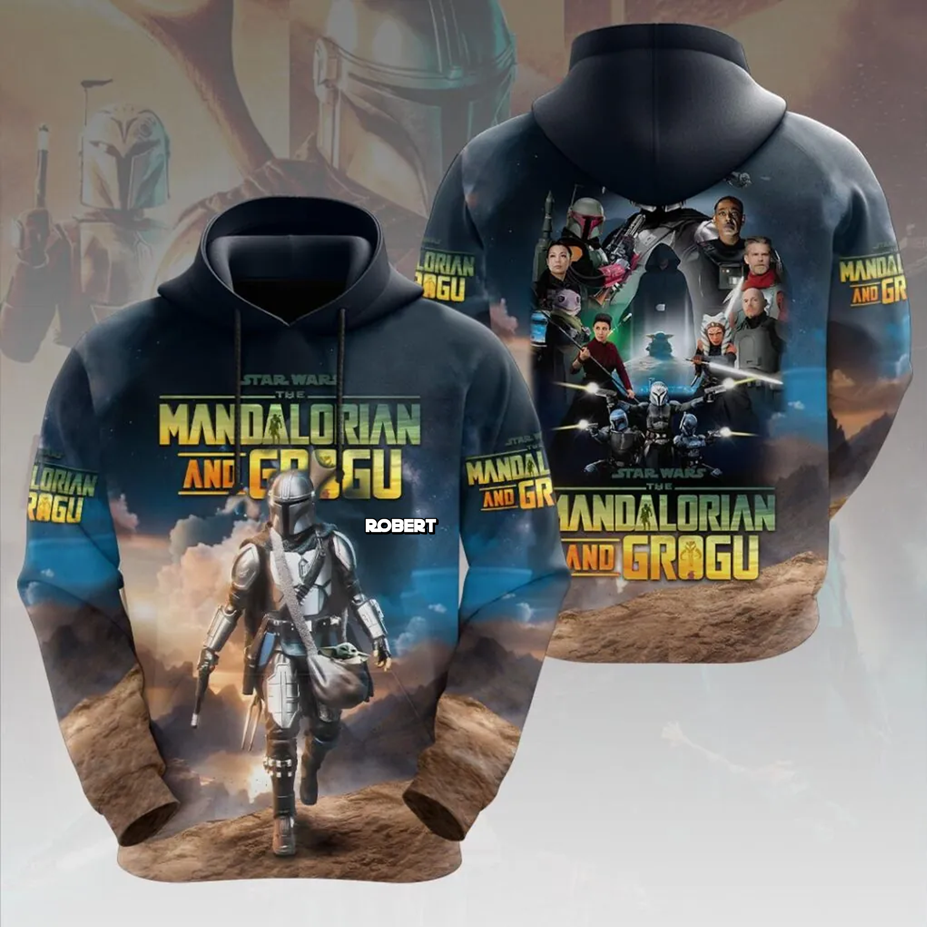 Personalized Star Wars Mandalorian All Over Shirt Gift for Movie Fans