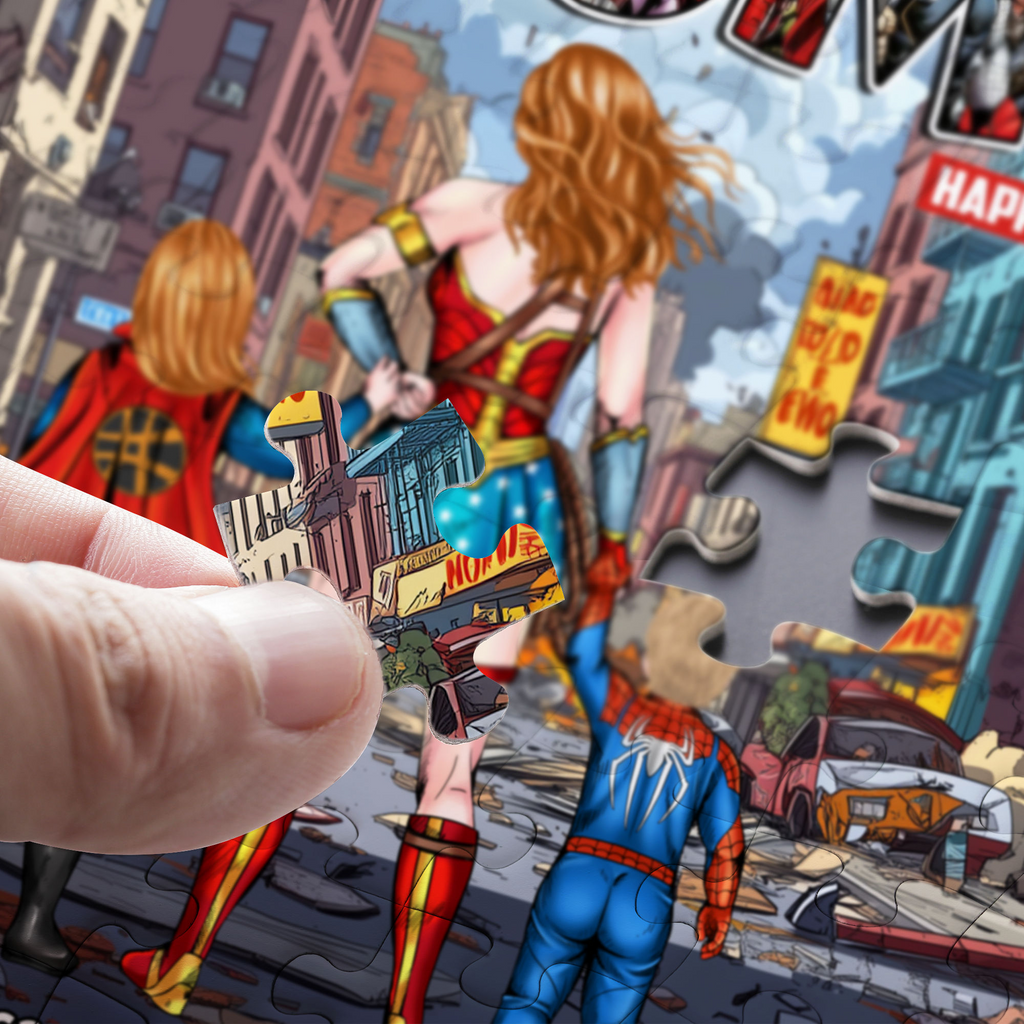 Personalized Super Hero Mom Puzzle Custom Name Gift for Mother Puzzle GradoCreations