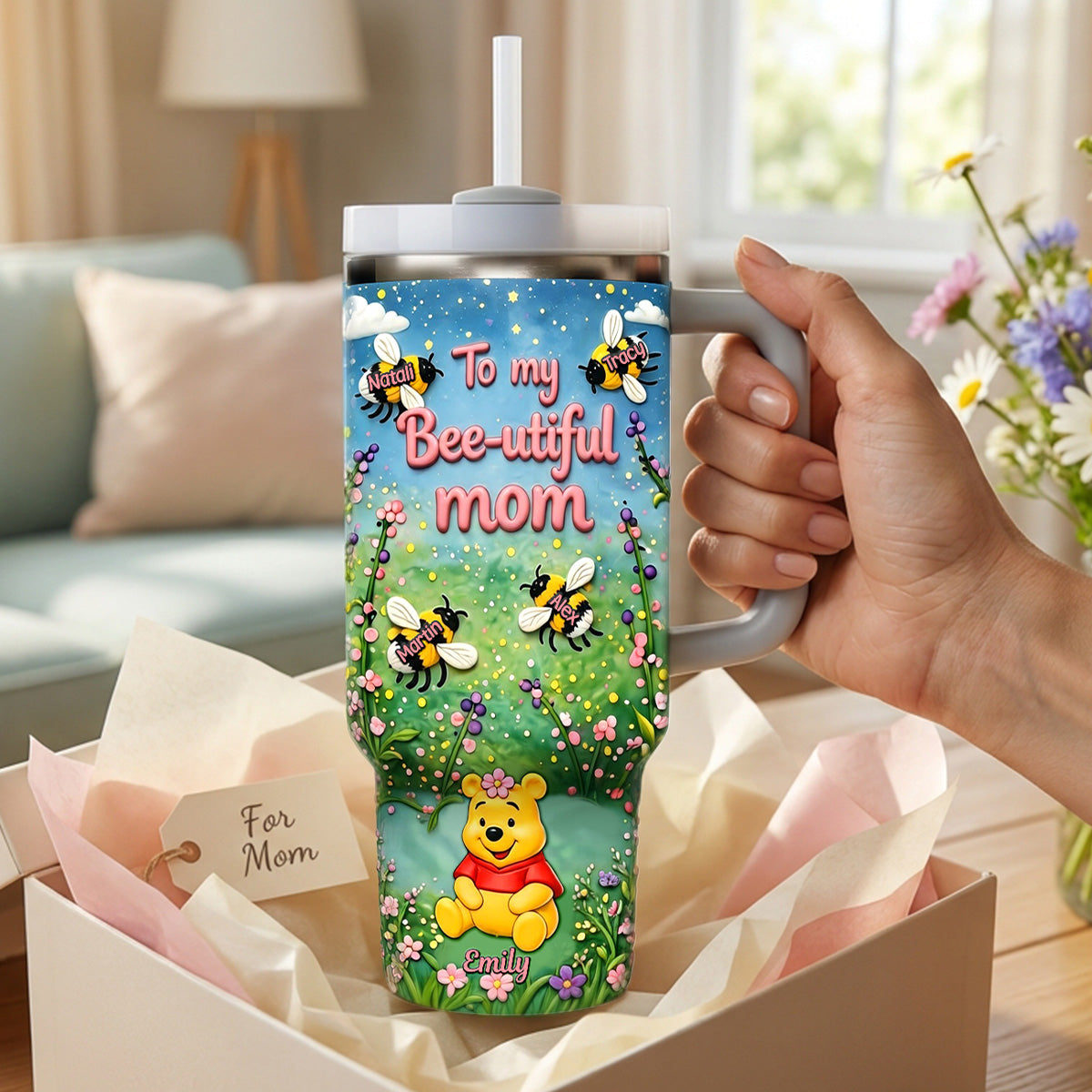 Personalized Stainless Steel Tumbler Custom Name Gift for Mom Tumbler GradoCreations