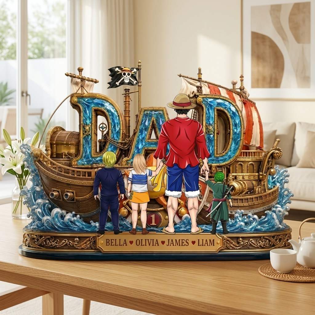 Personalized Acrylic Plaque Adventure Pirate King Gift for Dad
