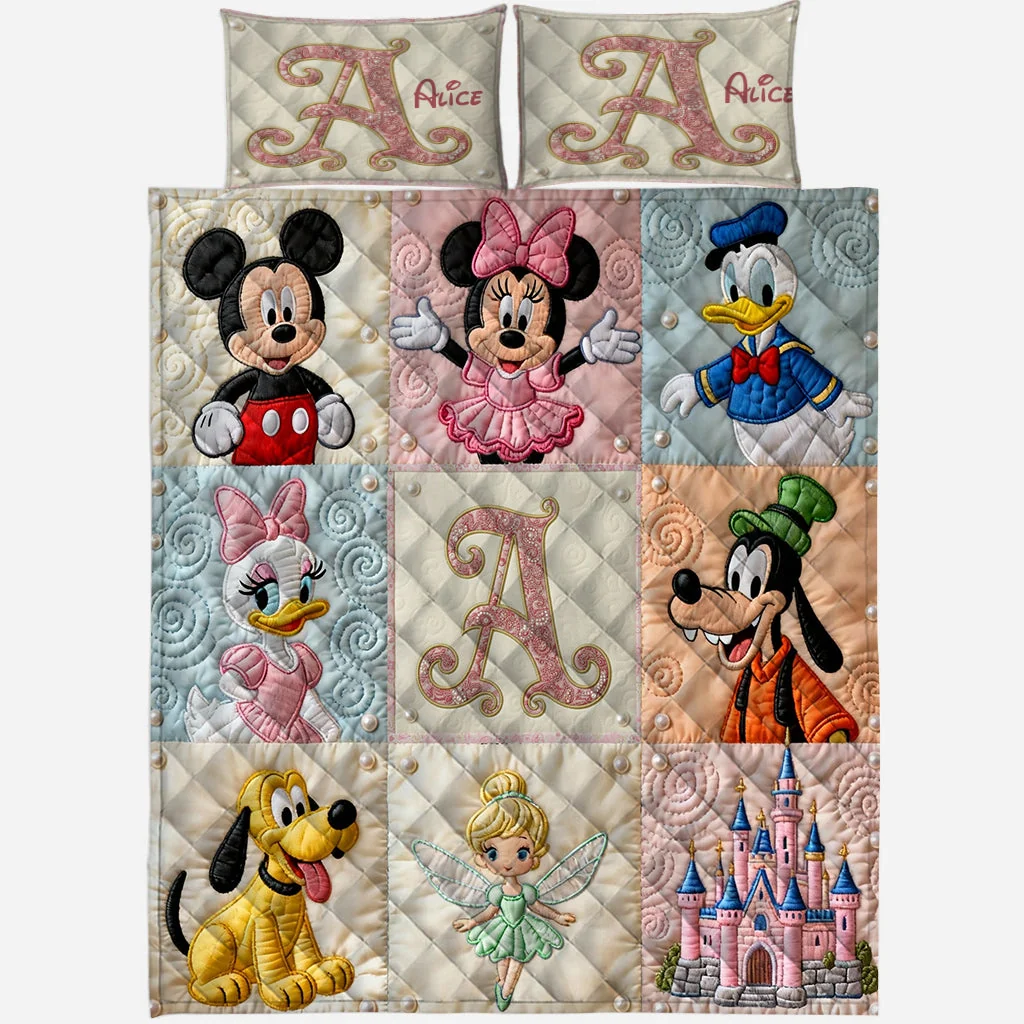 Personalized Quilt Bedding Set with Disney Characters for Daughter Quilted Bedding Set GradoCreations