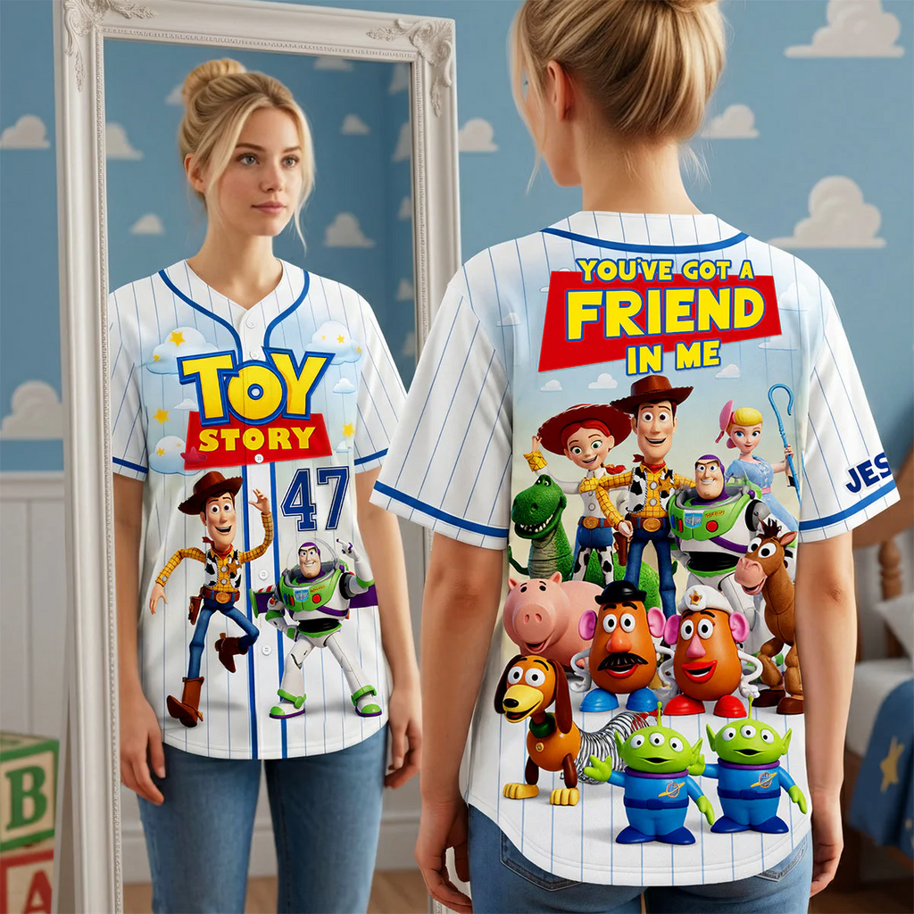 Personalized Toy Story Baseball Jersey Custom Name for Kids & Adults