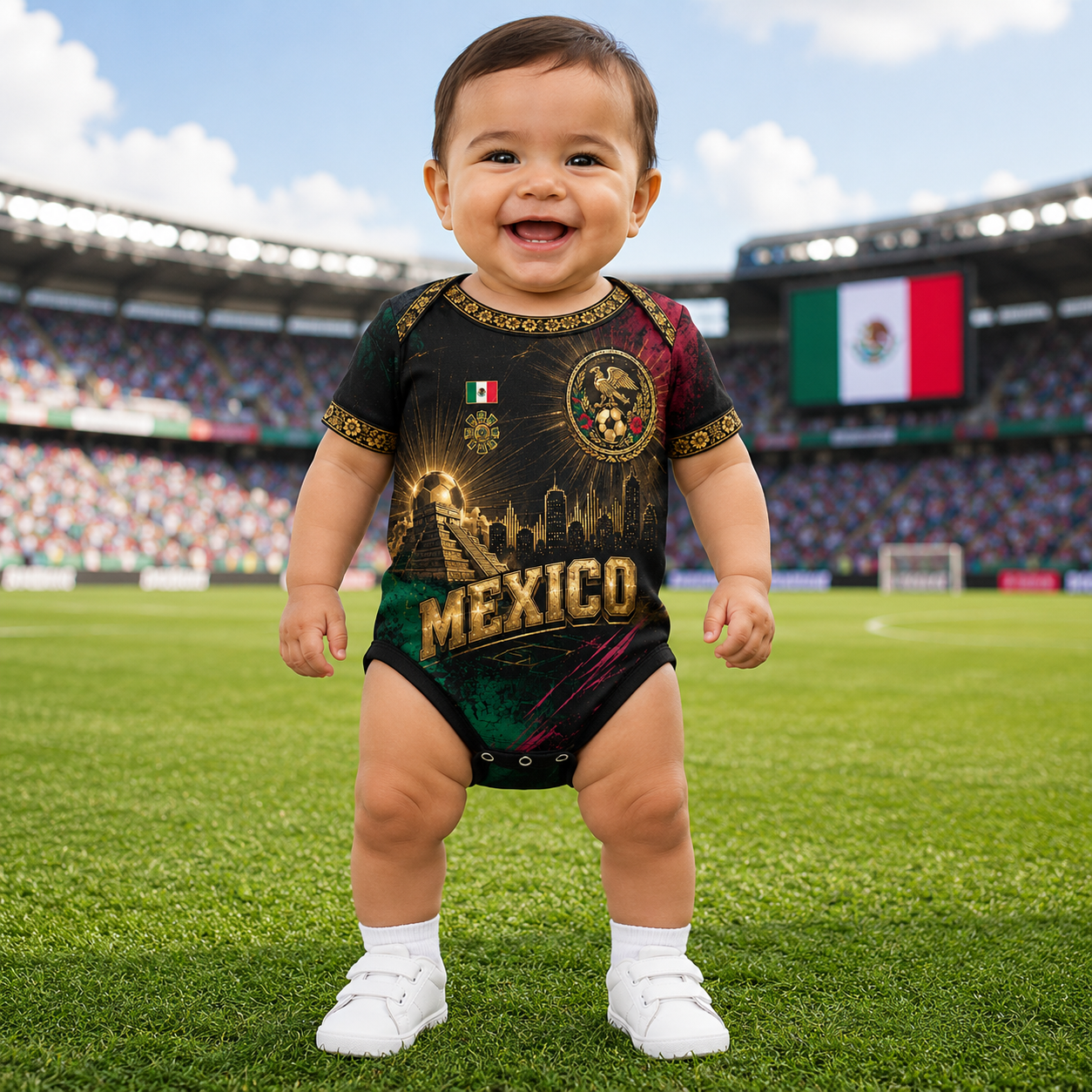 Personalized Mexico Pride Baby Jersey Bodysuit Custom Name for New Parents