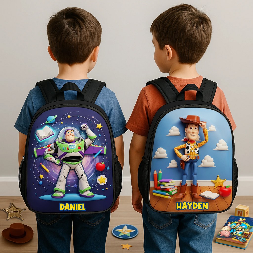 Personalized Cartoon Backpack Lunch Bag Pencil Case Set for Kids