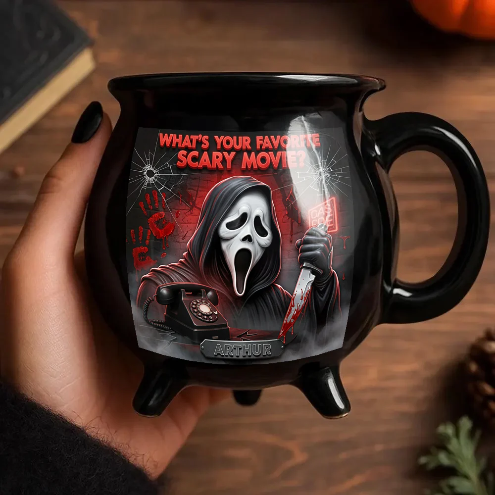 Personalized Horror Cauldron Mug Custom Name Halloween Gift Cauldron Coffee Mug GradoCreations