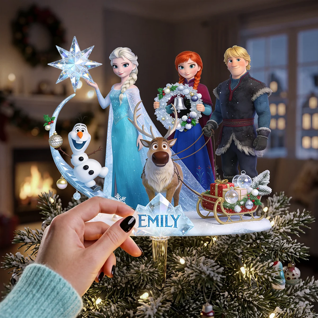 Personalized LED Acrylic Tree Topper Custom Name Christmas Decoration LED Light Tree GradoCreations