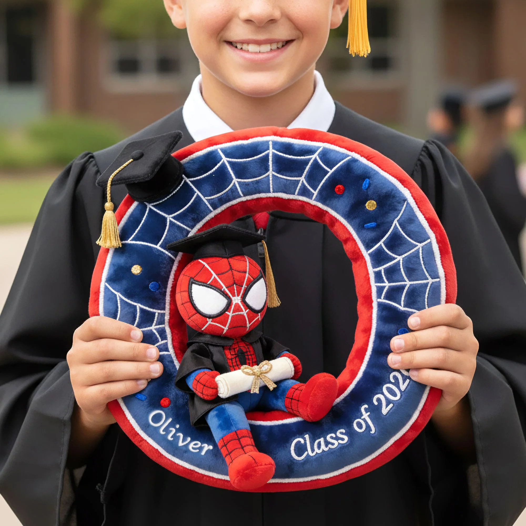 Personalized Superhero Pillow with Custom Name for Kids Graduation Gift Pillow GradoCreations