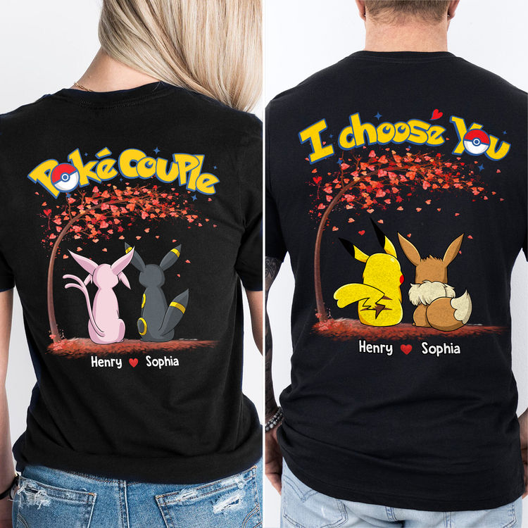Personalized I Choose You T-Shirt Poké Couple Gift for Anniversary