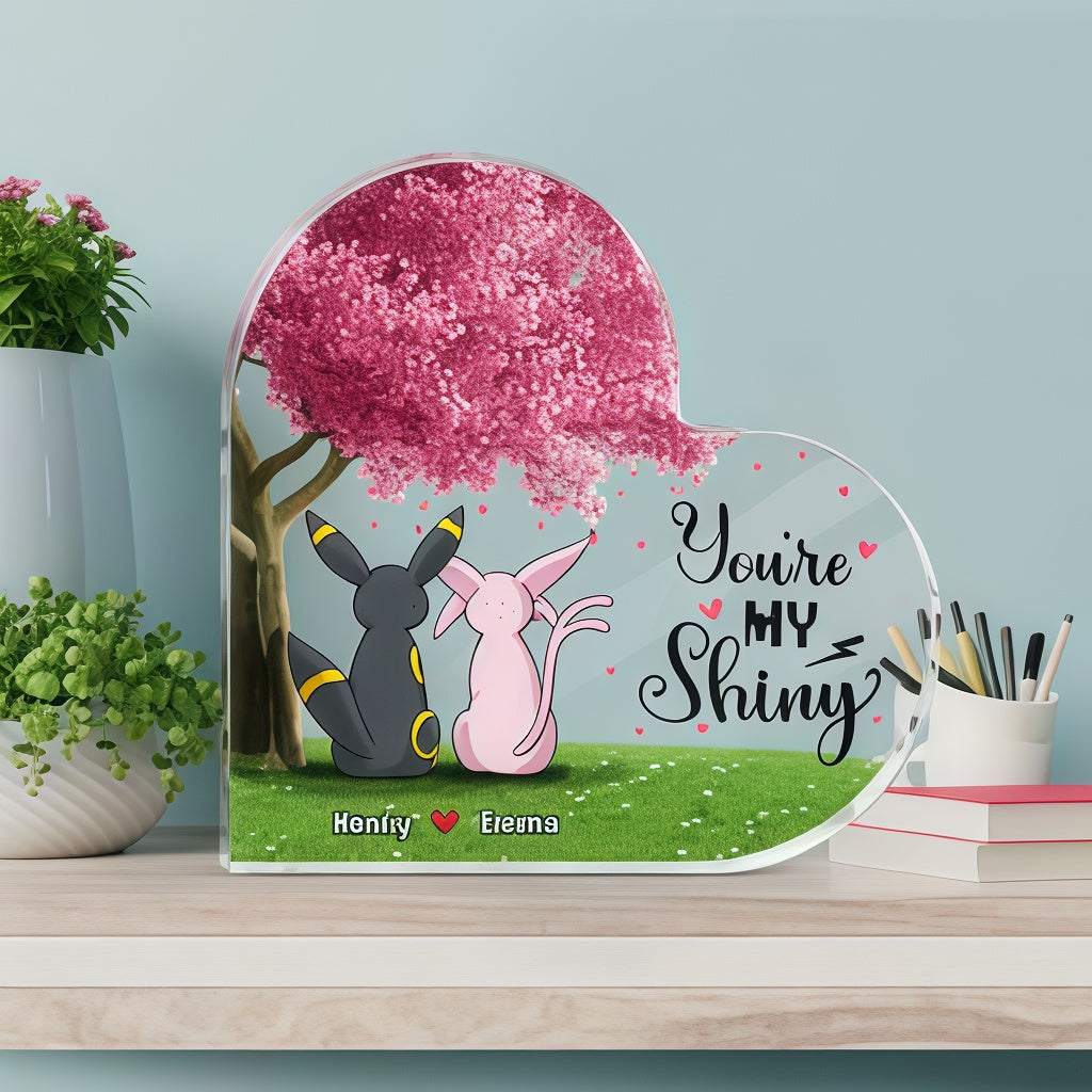 Personalized Heart-Shaped Acrylic Plaque Gift for PoMo Couple