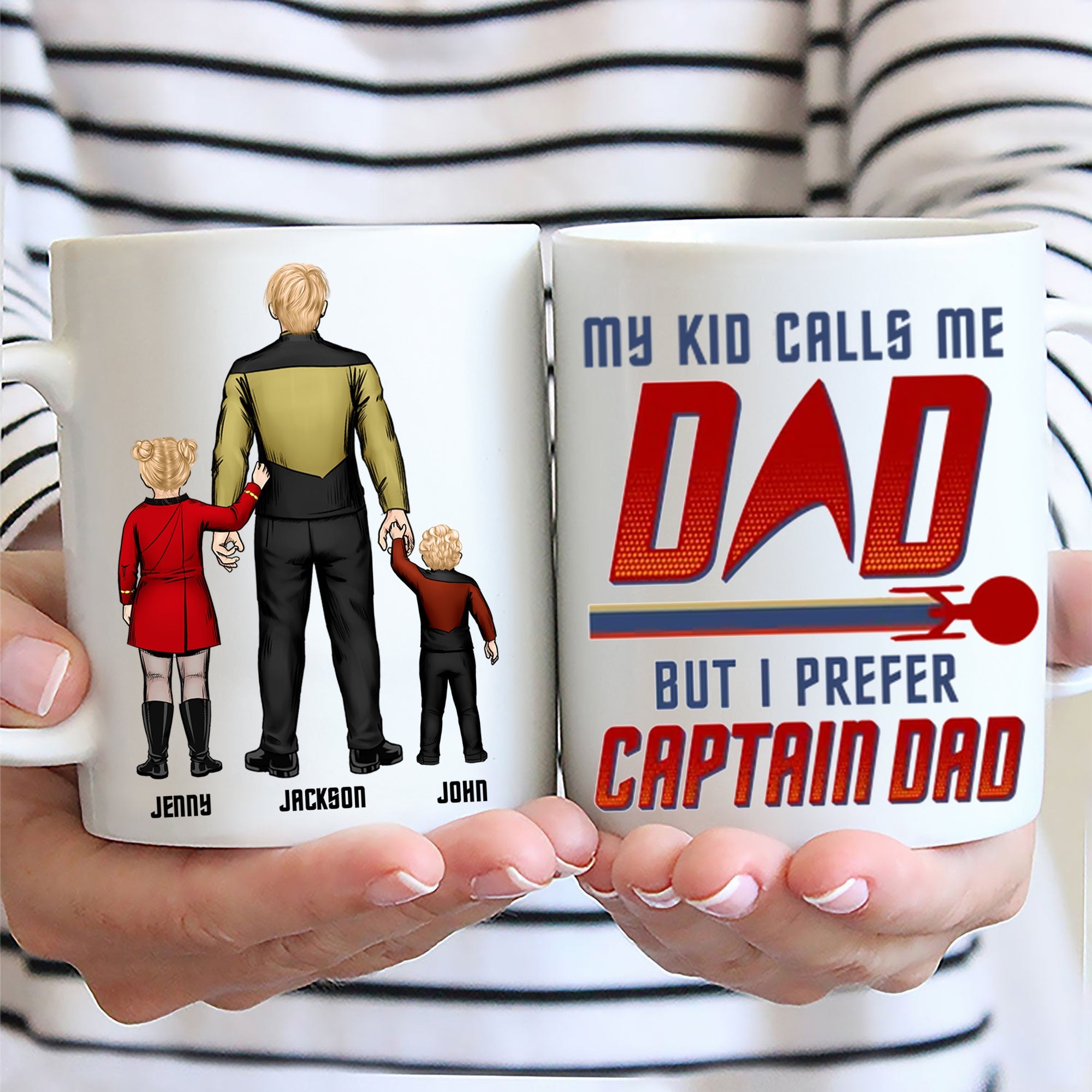 Personalized Captain Dad Mug Custom Name Gift for Him