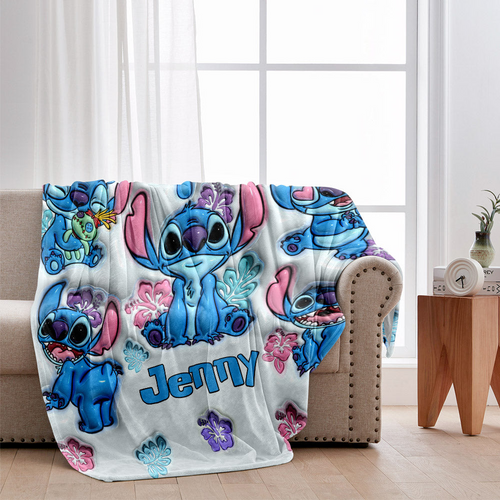 Personalized 3D Effect Blanket Cute Cartoon Design Gift for Kids Blanket GradoCreations