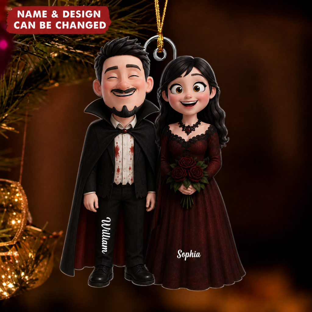 Personalized Halloween Acrylic Ornament for Couples - Unique Keepsake Gift Ornament GradoCreations
