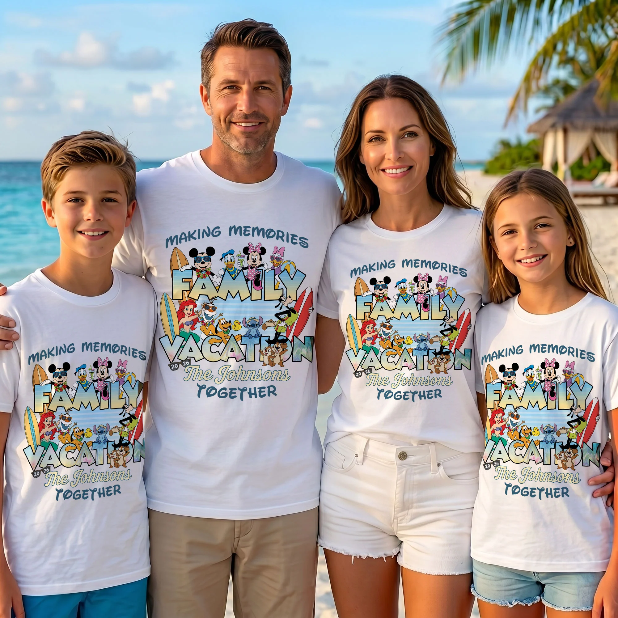 Personalized Family Vacation T-Shirts Custom Name Gift for Family