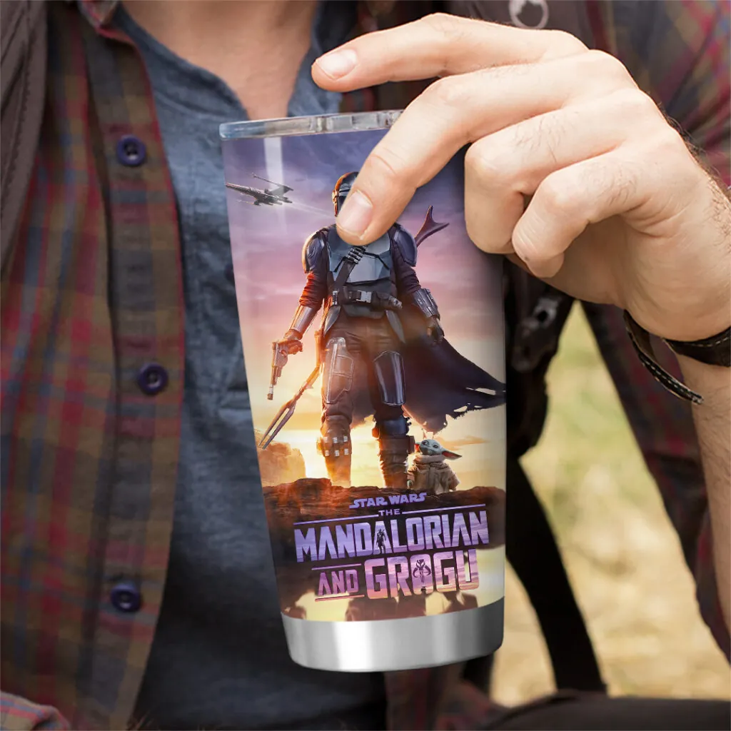 Personalized Star Wars Mandalorian Tumbler Custom Name Gift for Movie Fans